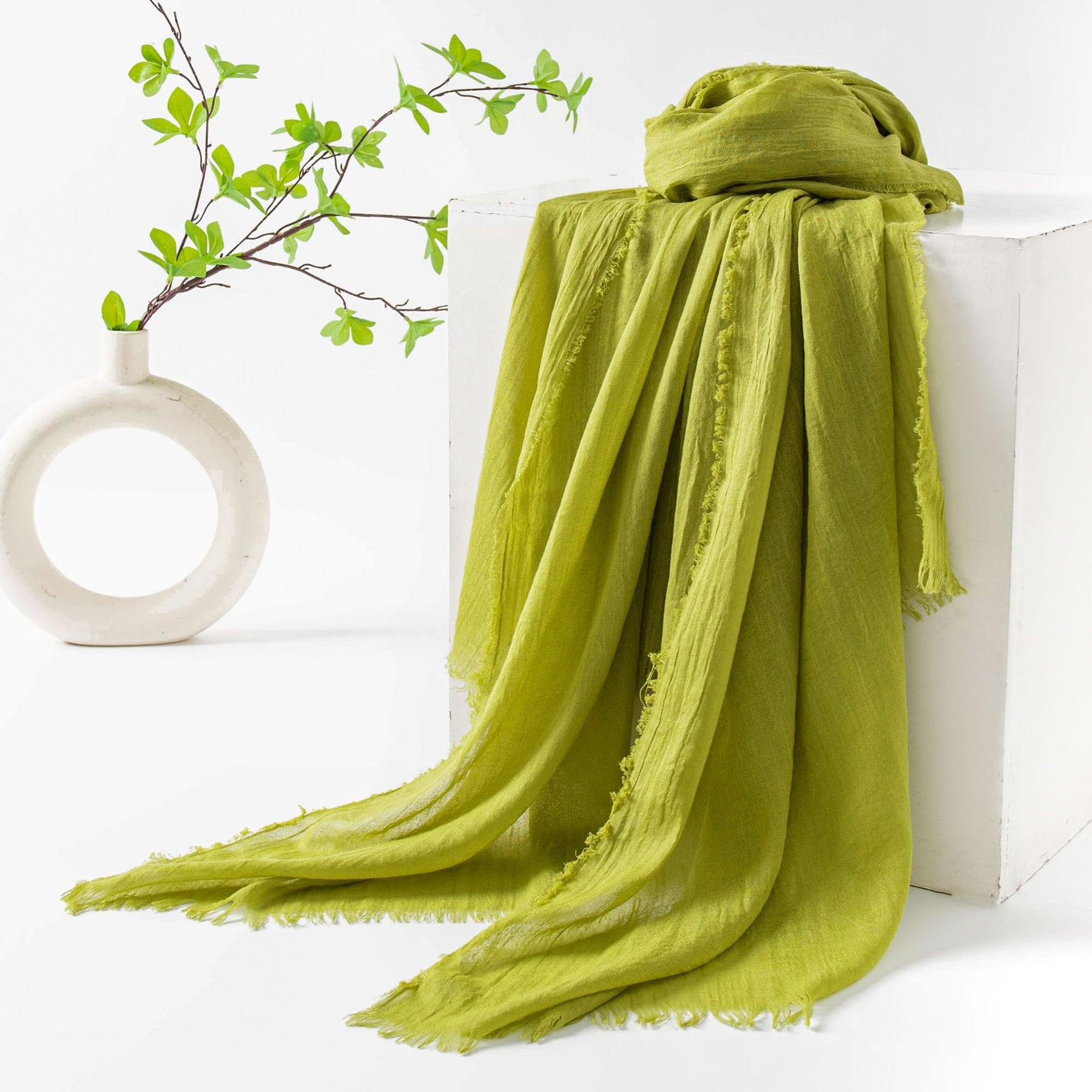 FH24-5559 Cotton and linen scarf for women in spring and autumn hijab/Scarf