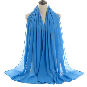 YW016  Plain pearl chiffon hijab