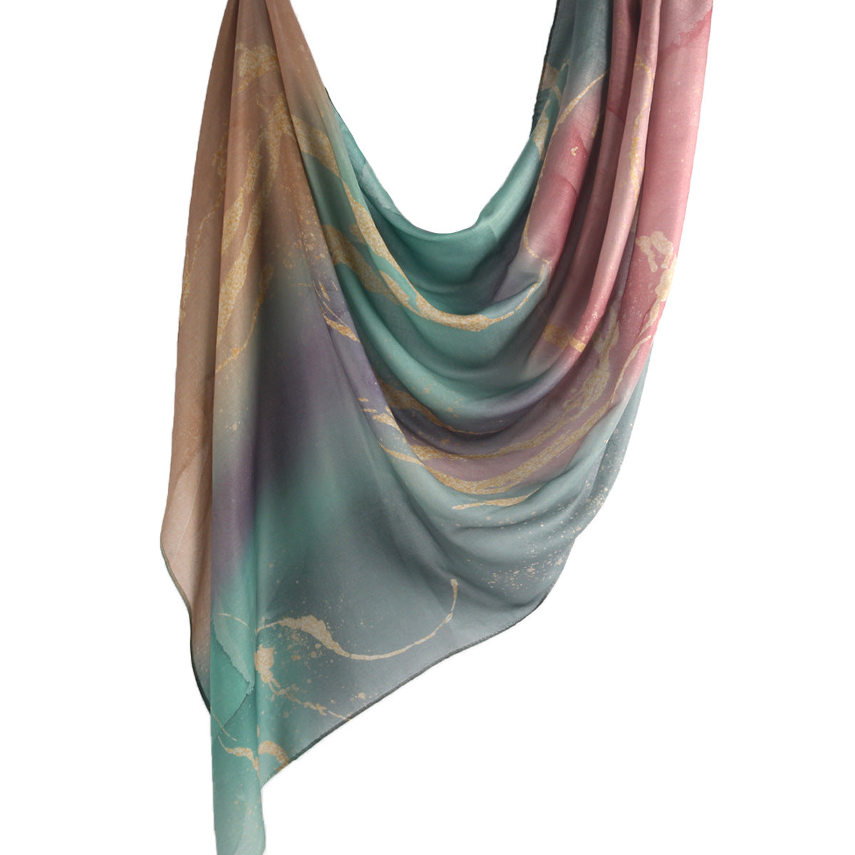 WJ001  Printed Tie-Dye Polyester Long Hijab