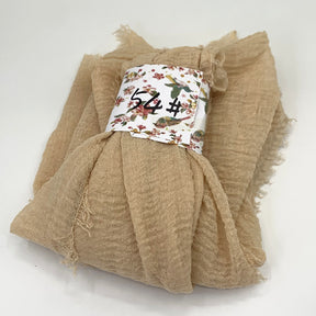 WJ01  Plain Seersucker Crinkle Fringe Edge Large Hijab