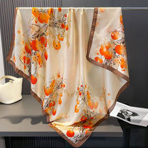 S11001  110*110 cm Printed Silk-Look Large Square Scarf