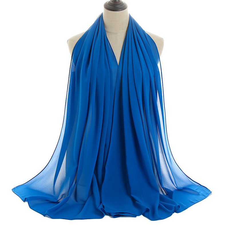 YW016  Plain pearl chiffon hijab