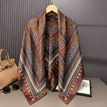 S11001  110*110 cm Printed Silk-Look Large Square Scarf