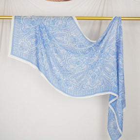 DL001  Modal printed hijab with square corners and rolled hem