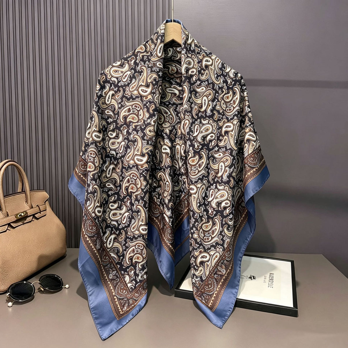 S11001  110*110 cm Printed Silk-Look Large Square Scarf