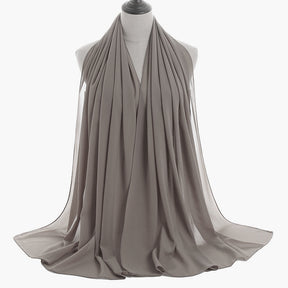 YW016  Plain pearl chiffon hijab