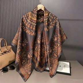 S11001  110*110 cm Printed Silk-Look Large Square Scarf