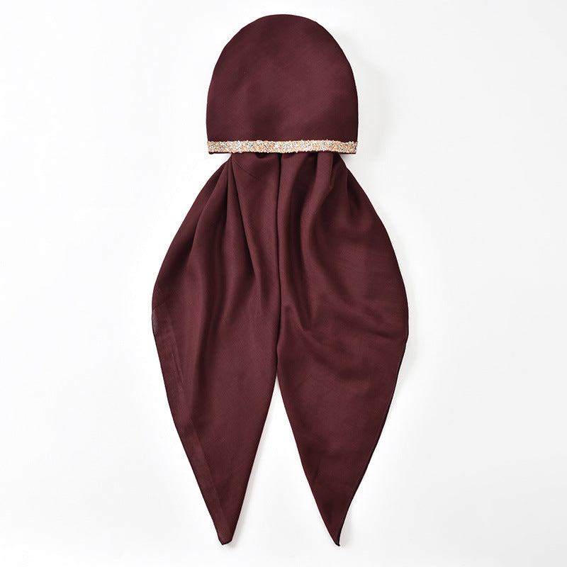 RS009  Rhinestone Bucket Hat Scarf
