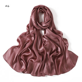 YZ291  Striped Satin Long Scarf Shawl