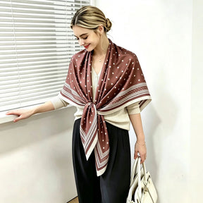 S11001  110*110 cm Printed Silk-Look Large Square Scarf