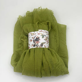 WJ01  Plain Seersucker Crinkle Fringe Edge Large Hijab