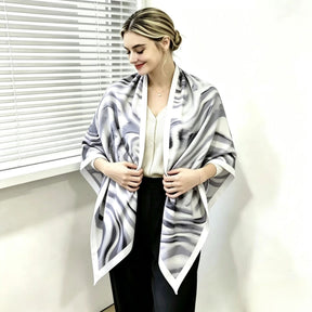 S11001  110*110 cm Printed Silk-Look Large Square Scarf
