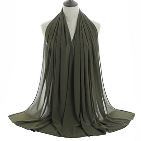 YW016  Plain pearl chiffon hijab