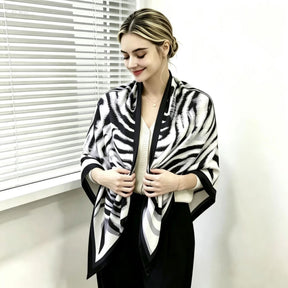 S11001  110*110 cm Printed Silk-Look Large Square Scarf