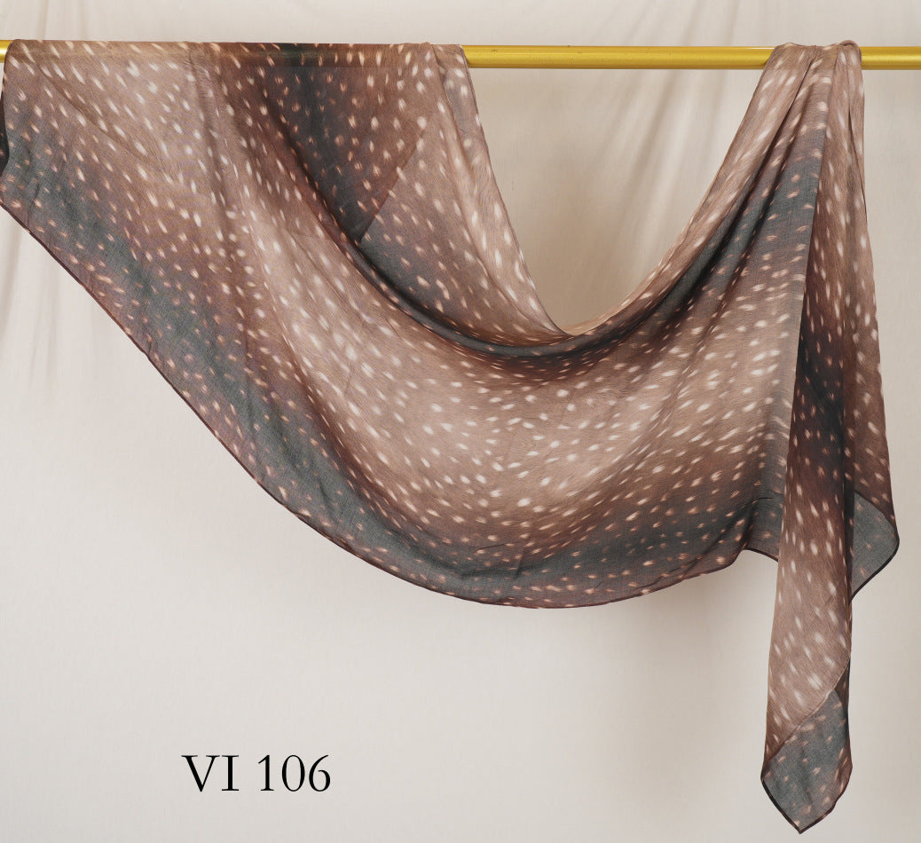 DL001  Modal printed hijab with square corners and rolled hem