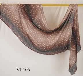 DL001  Modal printed hijab with square corners and rolled hem