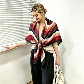 S11001  110*110 cm Printed Silk-Look Large Square Scarf