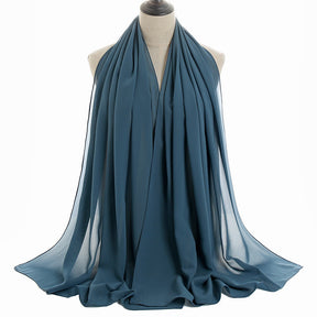 YW016  Plain pearl chiffon hijab