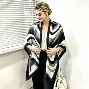 S11001  110*110 cm Printed Silk-Look Large Square Scarf