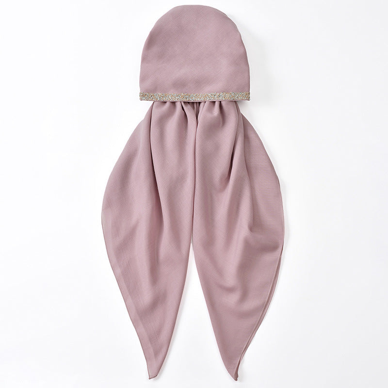 RS009  Rhinestone Bucket Hat Scarf
