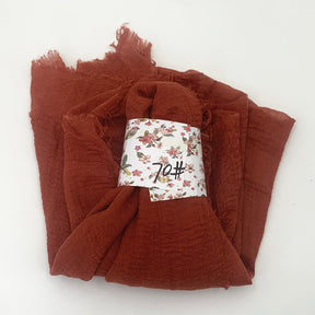 WJ01  Plain Seersucker Crinkle Fringe Edge Large Hijab