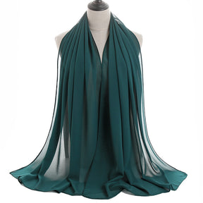 YW016  Plain pearl chiffon hijab