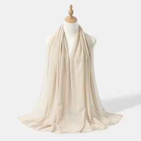 YW016  Plain pearl chiffon hijab