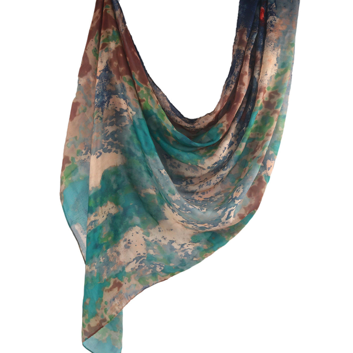 WJ001  Printed Tie-Dye Polyester Long Hijab