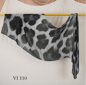 DL001  Modal printed hijab with square corners and rolled hem
