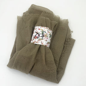 WJ01  Plain Seersucker Crinkle Fringe Edge Large Hijab