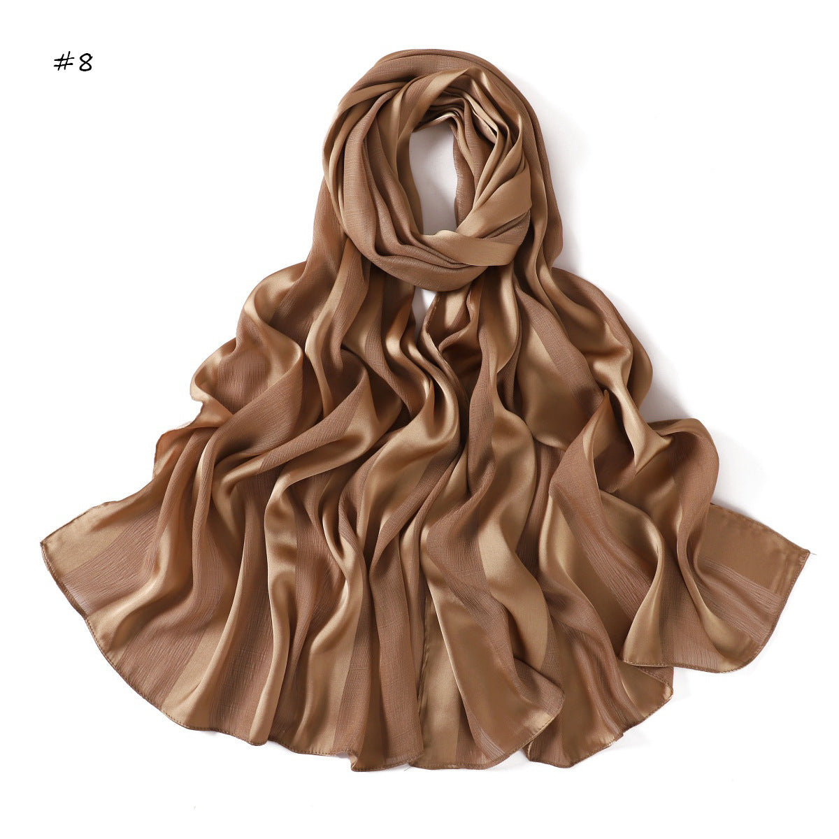 YZ291  Striped Satin Long Scarf Shawl