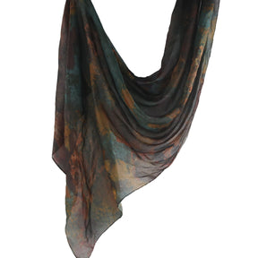 WJ001  Printed Tie-Dye Polyester Long Hijab
