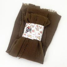 WJ01  Plain Seersucker Crinkle Fringe Edge Large Hijab