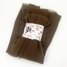 WJ01  Plain Seersucker Crinkle Fringe Edge Large Hijab