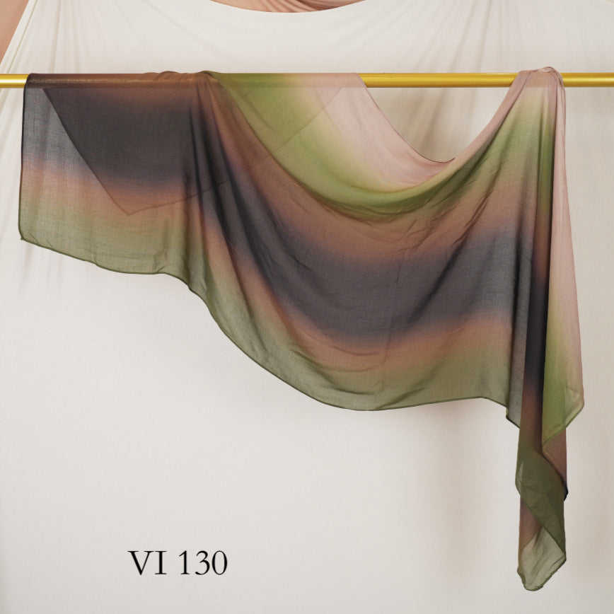 DL001  Modal printed hijab with square corners and rolled hem