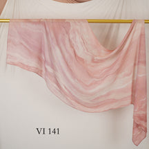 DL001  Modal printed hijab with square corners and rolled hem