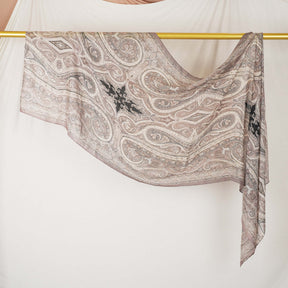 DL001  Modal printed hijab with square corners and rolled hem