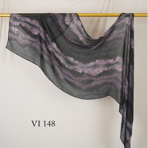 DL001  Modal printed hijab with square corners and rolled hem
