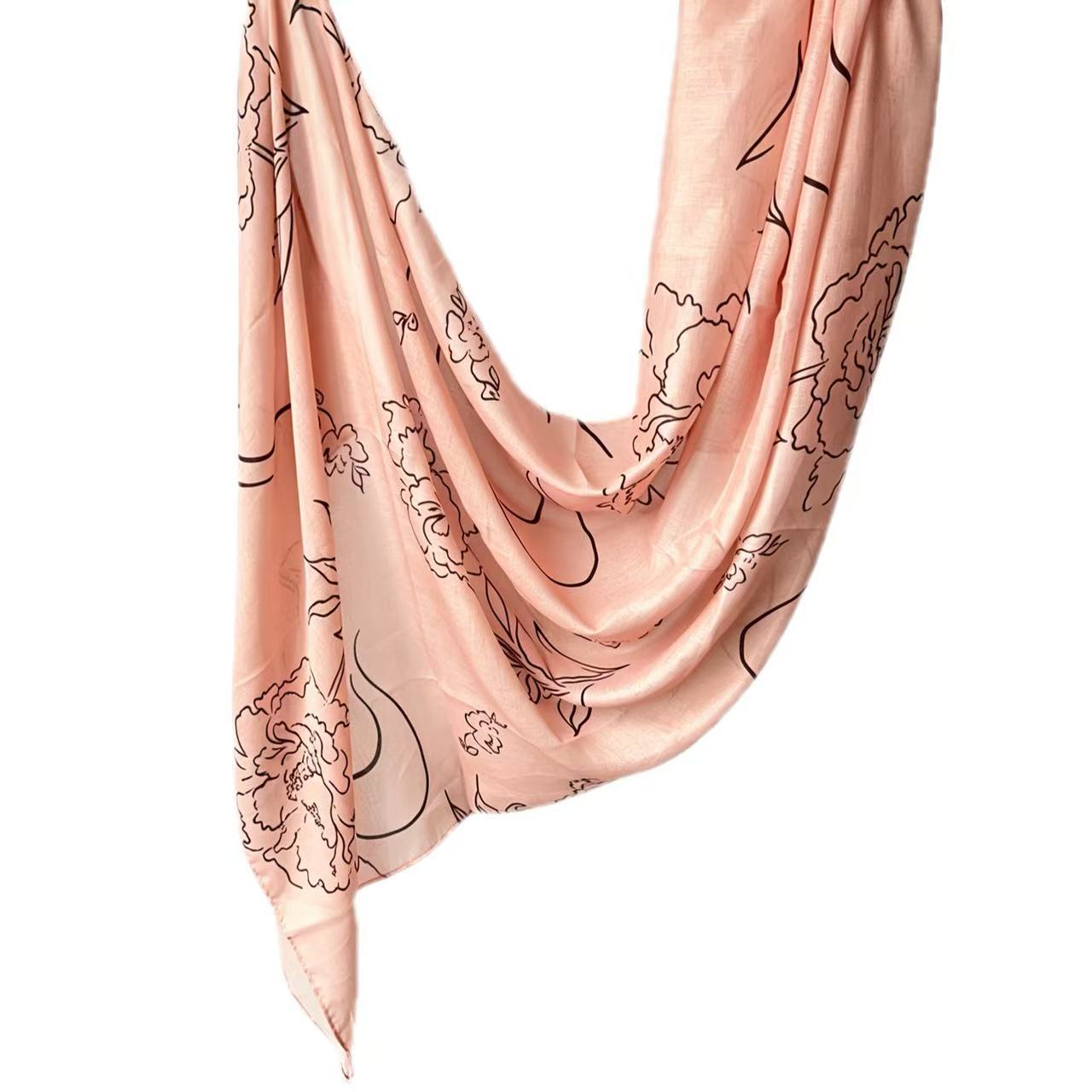 JB030 Printed Double-Sided Polyester Cotton Hijab