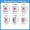 #87-Blue Apple Dog 6 Piece Set （Mini Small Medium Large + Cylinder + Bra）
