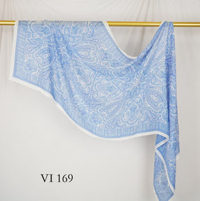 DL001  Modal printed hijab with square corners and rolled hem
