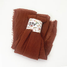 WJ01  Plain Seersucker Crinkle Fringe Edge Large Hijab