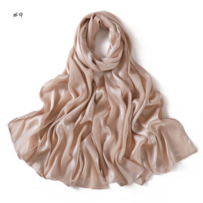 YZ291  Striped Satin Long Scarf Shawl