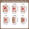 #95-Coffee Apple Dog 6 Piece Set （Mini Small Medium Large + Cylinder + Bra）