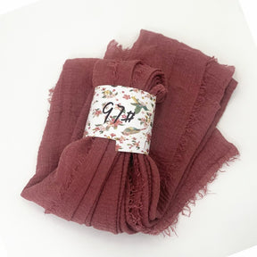 WJ01  Plain Seersucker Crinkle Fringe Edge Large Hijab
