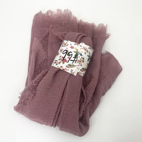 WJ01  Plain Seersucker Crinkle Fringe Edge Large Hijab