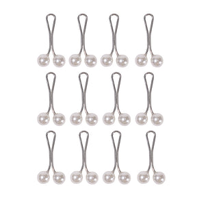 ZK104 Women's hijab pearl U-pins clip headscarf pins 12pcs/dozed