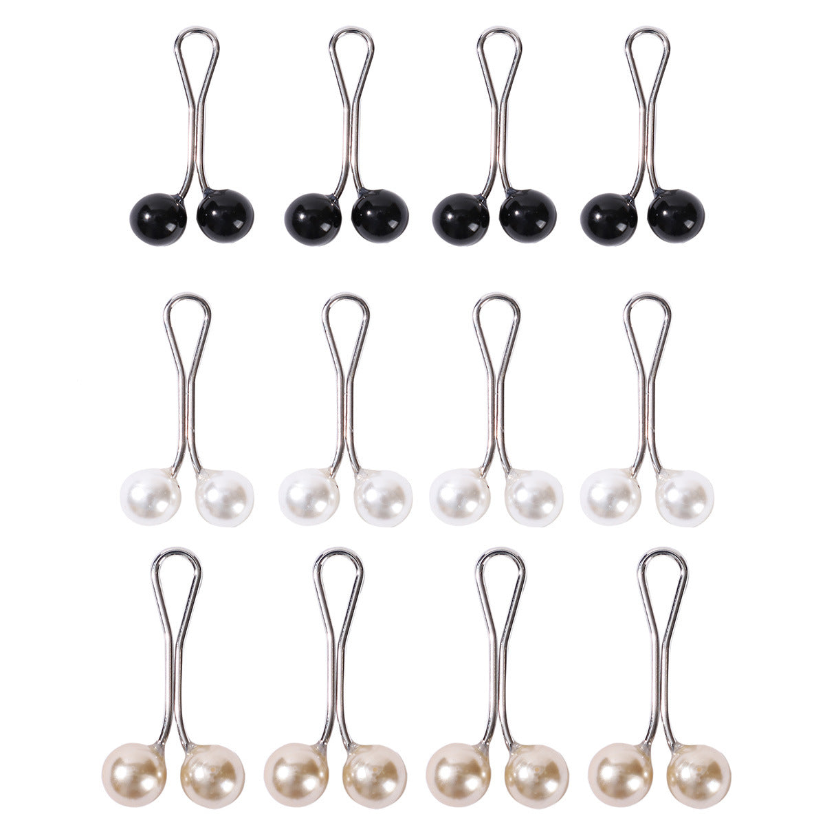 ZK104 Women's hijab pearl U-pins clip headscarf pins 12pcs/dozed