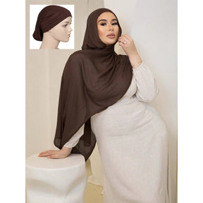 YZ235  Double stitch modal elastic scarf hat cap