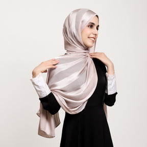YZ291 Striped Satin Long Scarf Shawl